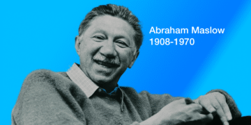 Abraham Maslow (Abraham Harold Maslow på blå baggrund