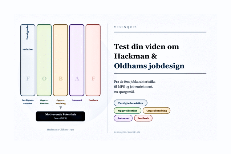 Hackman og Oldham online test infografik på dansk.