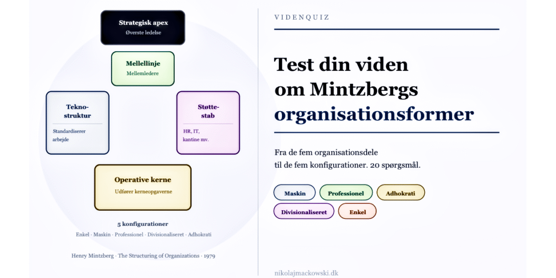 Henry Mintzberg online test infografik på dansk.