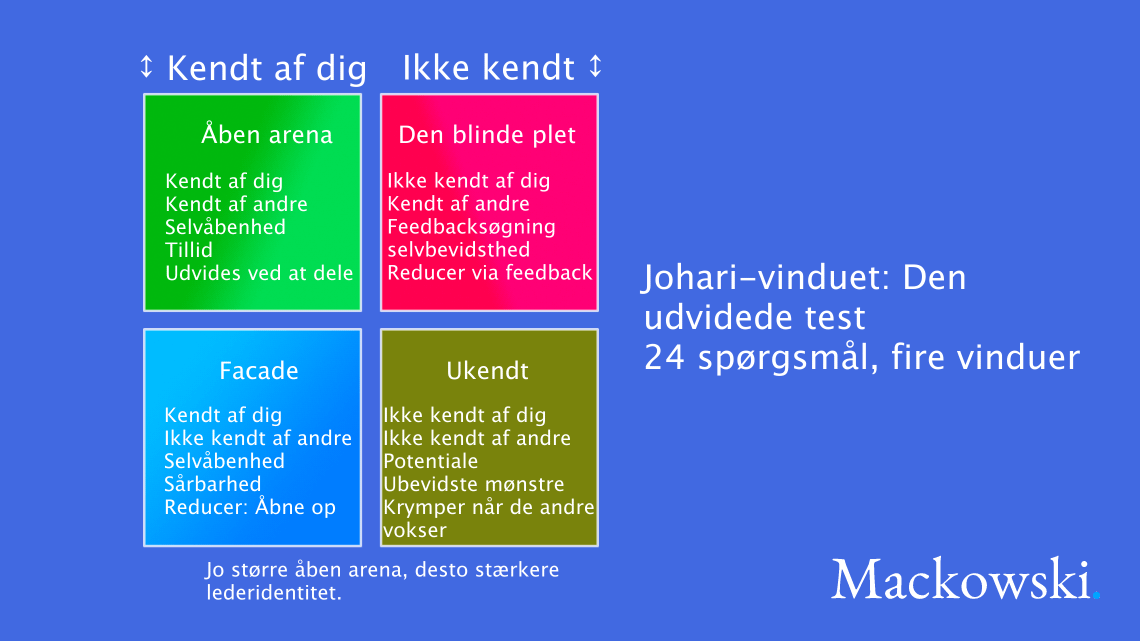 Johari-vindue test udvidet med 24 spørgsmål infografik
