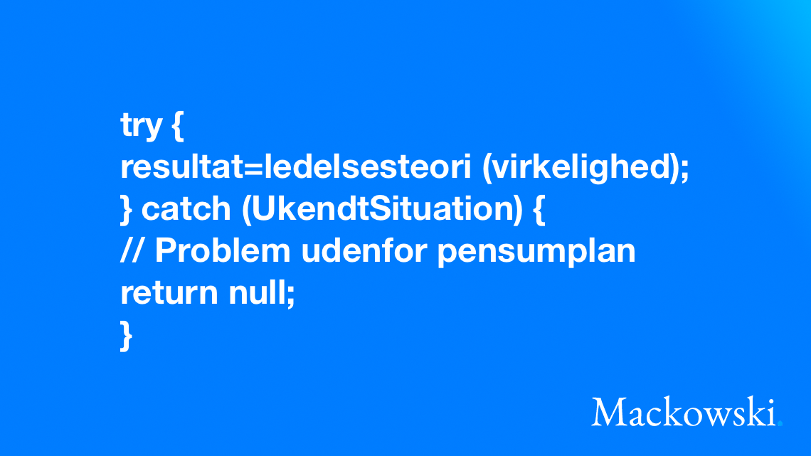 Når ledelsesteori rammer sine begrænsninger try catch funktion