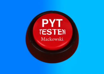 Pytknap testen rød knap med hvid skrift V2.1 (C) 2016 LNM