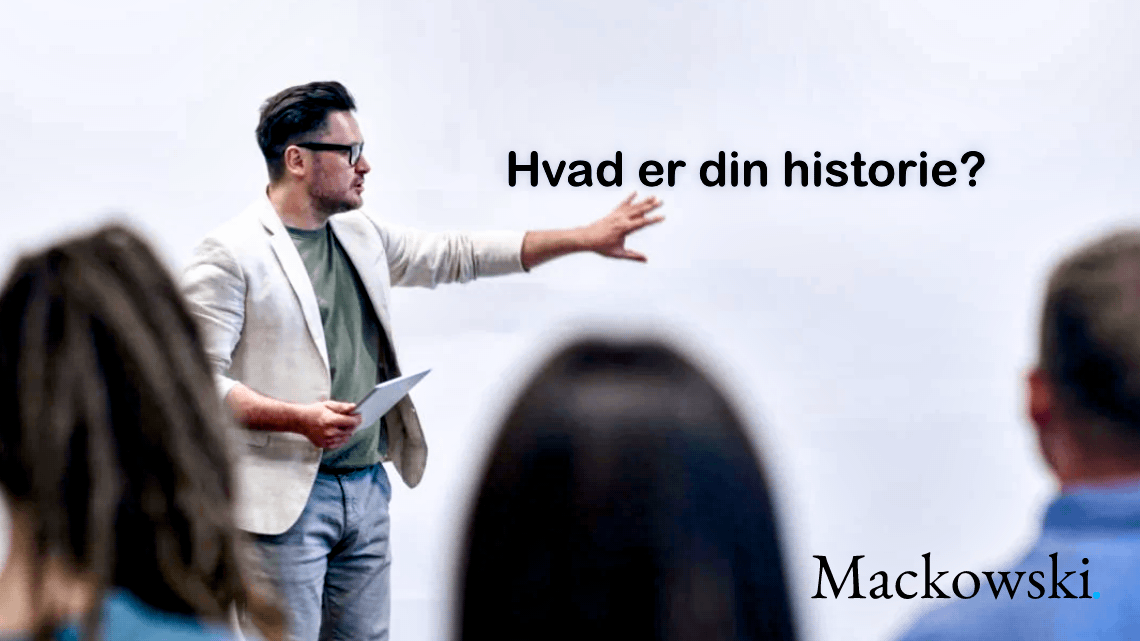 Storytelling hvad er din historie skrevet på hvid tavle med sort