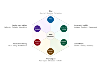 Teamudvikling test infografik på dansk [C] 2026 LNM.
