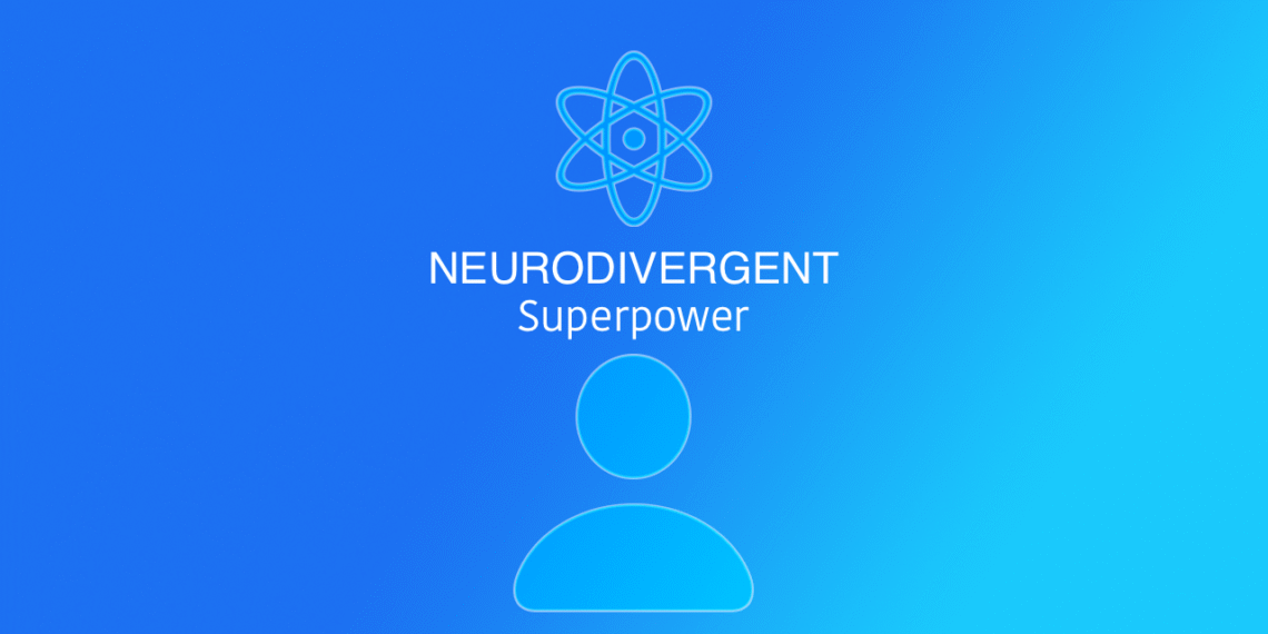 Neurodivergent superpower illustration af menneske plus atom v2.1