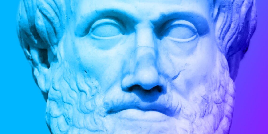 Teknokrati i ledelse forklaret med Aristoteles som buste, phronesis, episteme og techne infografik