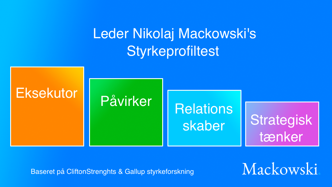 Leder Nikolaj Mackowski's styrkeprofil test infografik på dansk