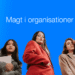 Magt i organisationer her i form af 3 karrierekvinder fotograferet nedefra zero effects