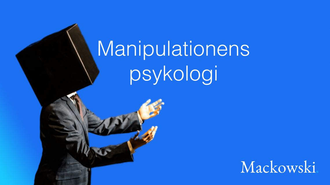 Manipulationens psykologi mand har sort kasse på hovedet bliver manipuleret