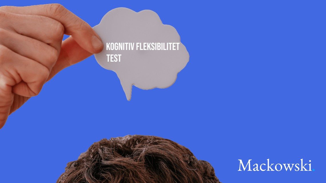 Kognitiv fleksibilitet test mand holder talebobbel over hovedet